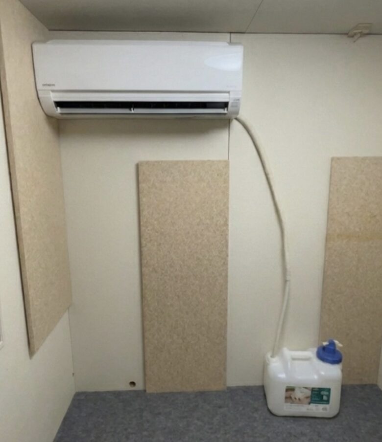 防音室内に排水タンクを設置したイメージイラスト